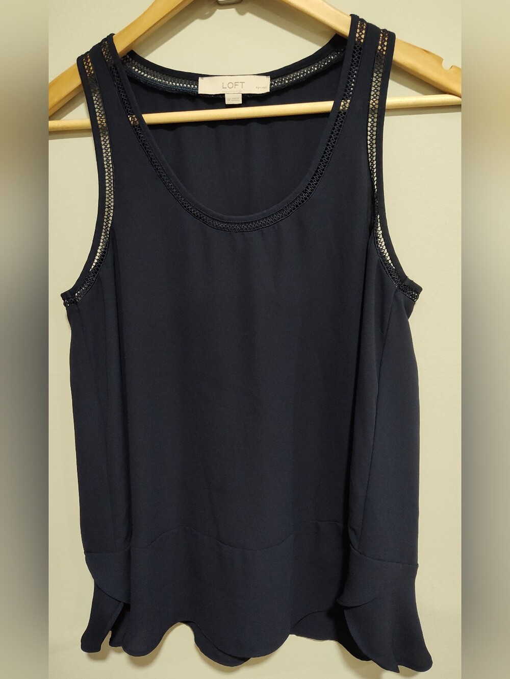 Ann Taylor LOFT Petites Cami Sleeveless Top/Shirt Midnight Blue, Women's Size SP